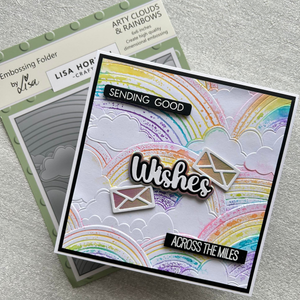 Lisa Horton Crafts Arty Clouds and Rainbows 6" x 6" 3D Embossing Folder