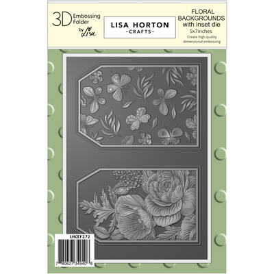Lisa Horton Crafts Floral Backgrounds 3D Embossing Folder with Integrated Die