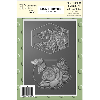 Lisa Horton Crafts Glorious Garden 3D Embossing Folder with Integrated Die