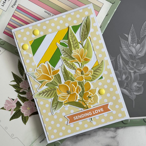 Lisa Horton Crafts Magnolia Stem 3D Embossing Folder and Layering Stencil Bundle