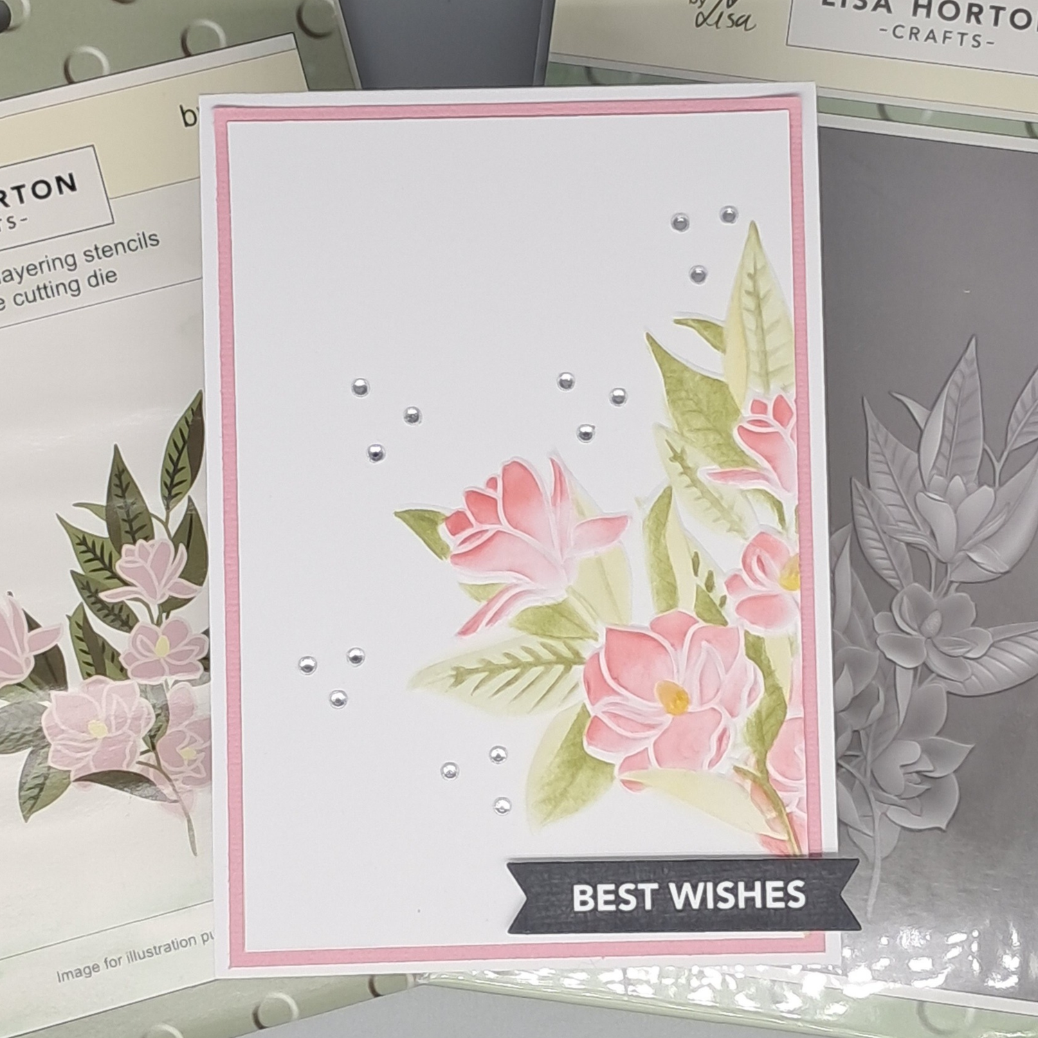 Lisa Horton Crafts Magnolia Stem 3D Embossing Folder and Layering Stencil Bundle