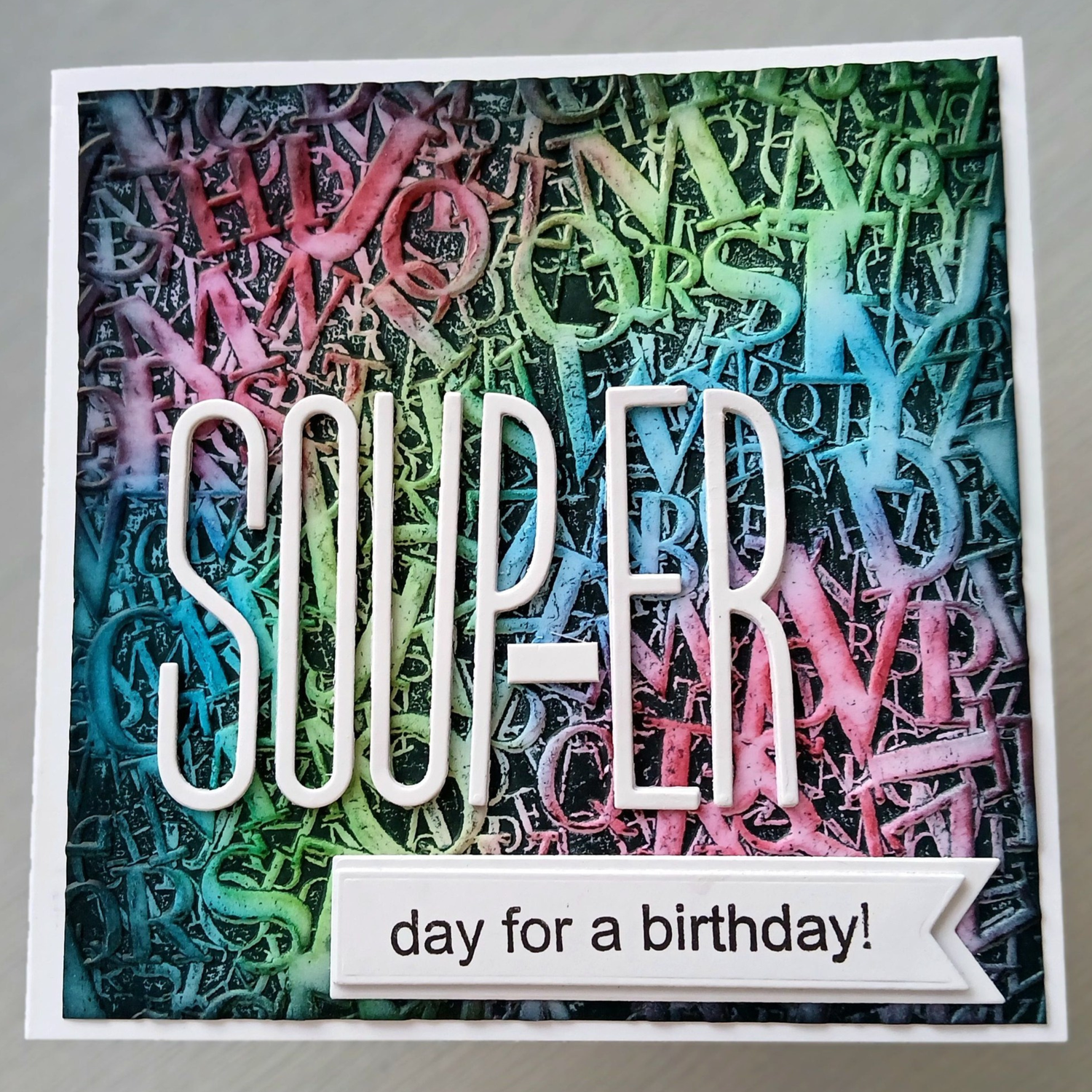 Lisa Horton Crafts Alphabet Soup 6" x 6" 3D Embossing Folder