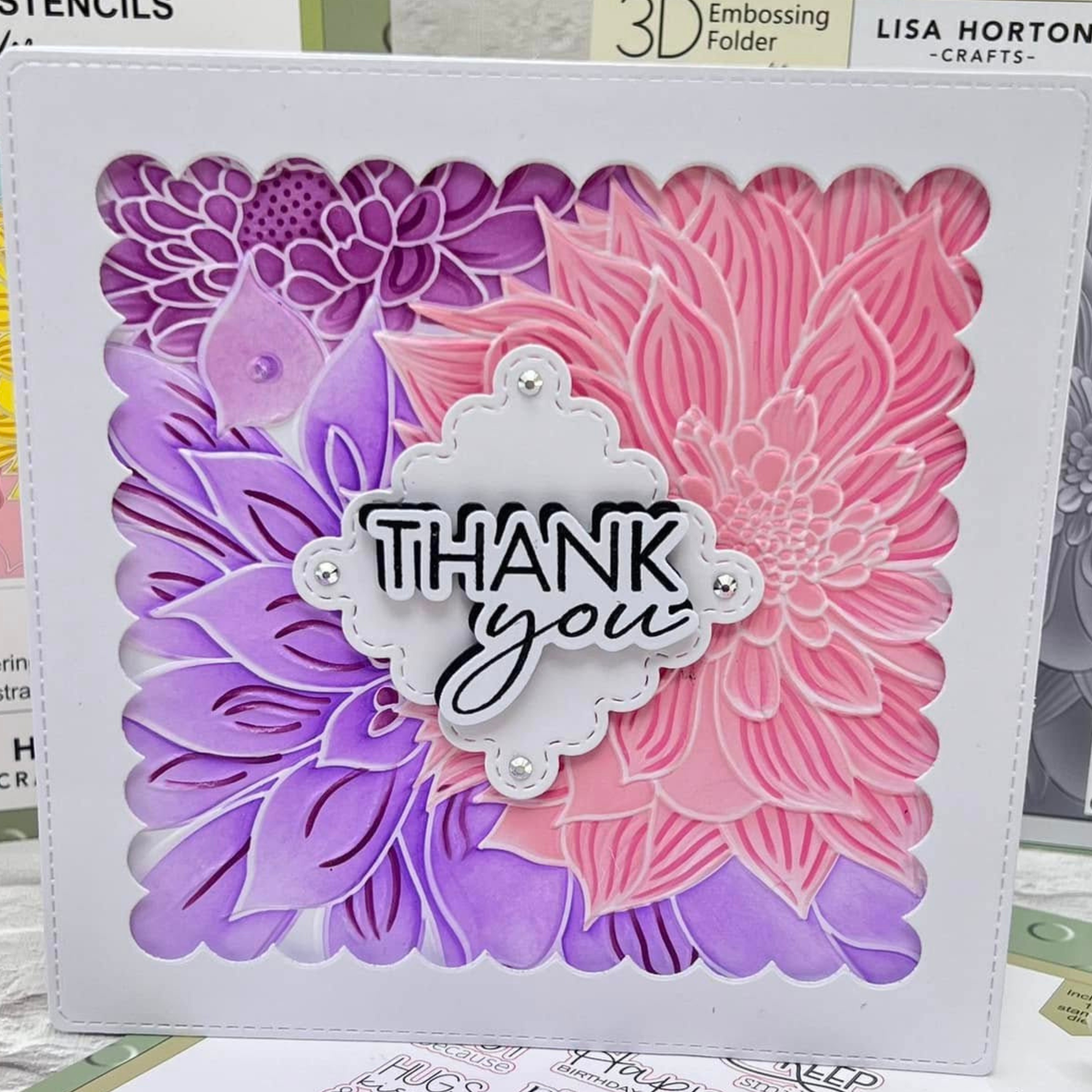 Lisa Horton Crafts Abstract Dahlia 6" x 6" Layering Stencils