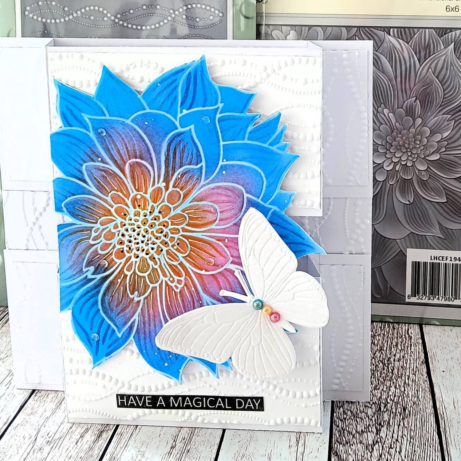 Lisa Horton Crafts Abstract Dahlia 6" x 6" Layering Stencils