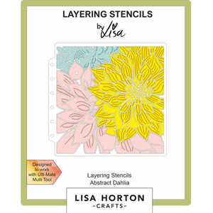 Lisa Horton Crafts Abstract Dahlia 6" x 6" Layering Stencils