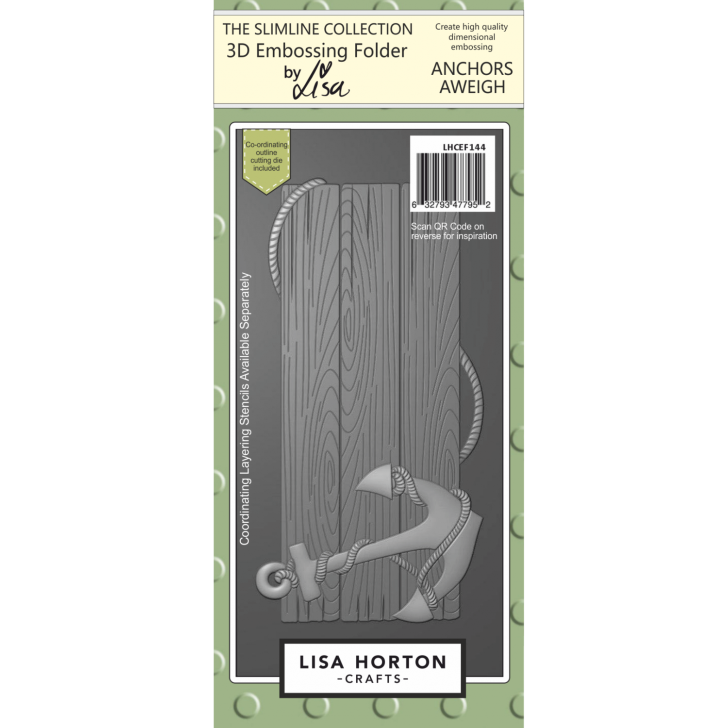 Lisa Horton Crafts Anchors Aweigh DL 3D Embossing Folder with Die