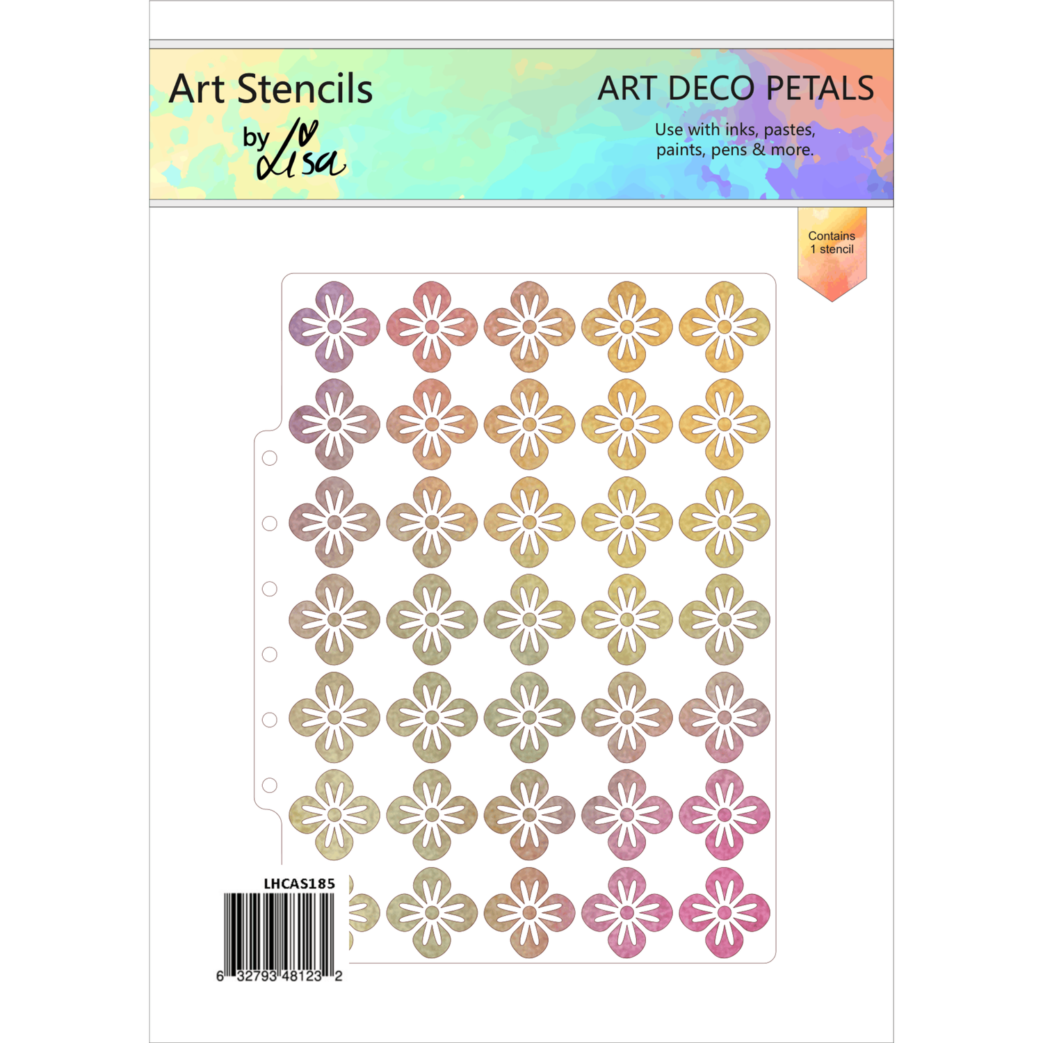 Lisa Horton Crafts Art Deco Petals A5 Stencil