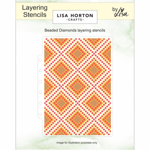 Lisa Horton Crafts Beaded Diamonds Layering Stencils