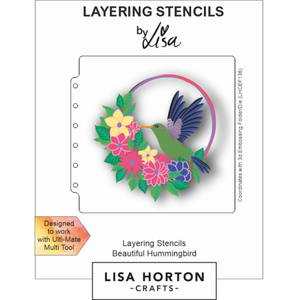 Lisa Horton Crafts Beautiful Hummingbird 6" x 6" Layering Stencils