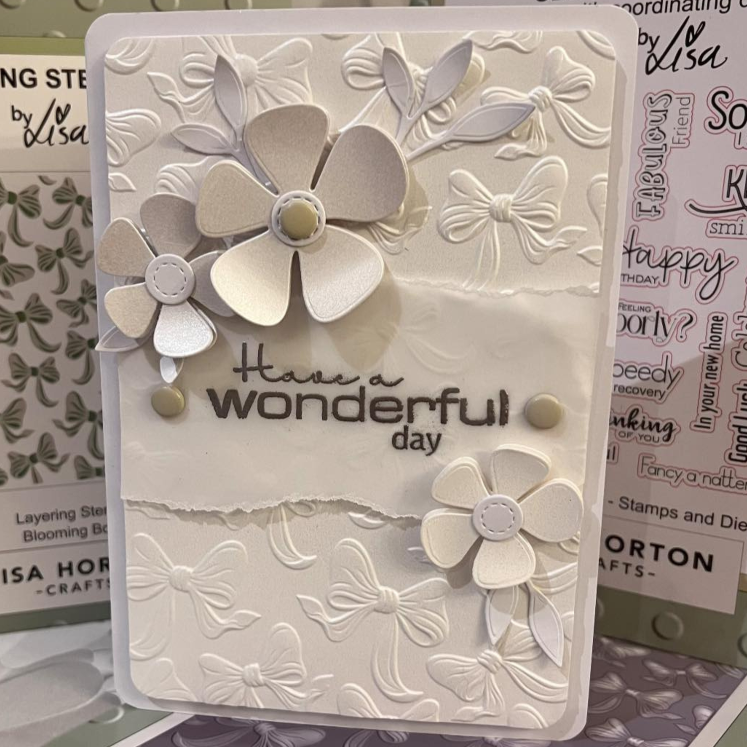 Lisa Horton Crafts Blooming Bows 5" x 7" Layering Stencil