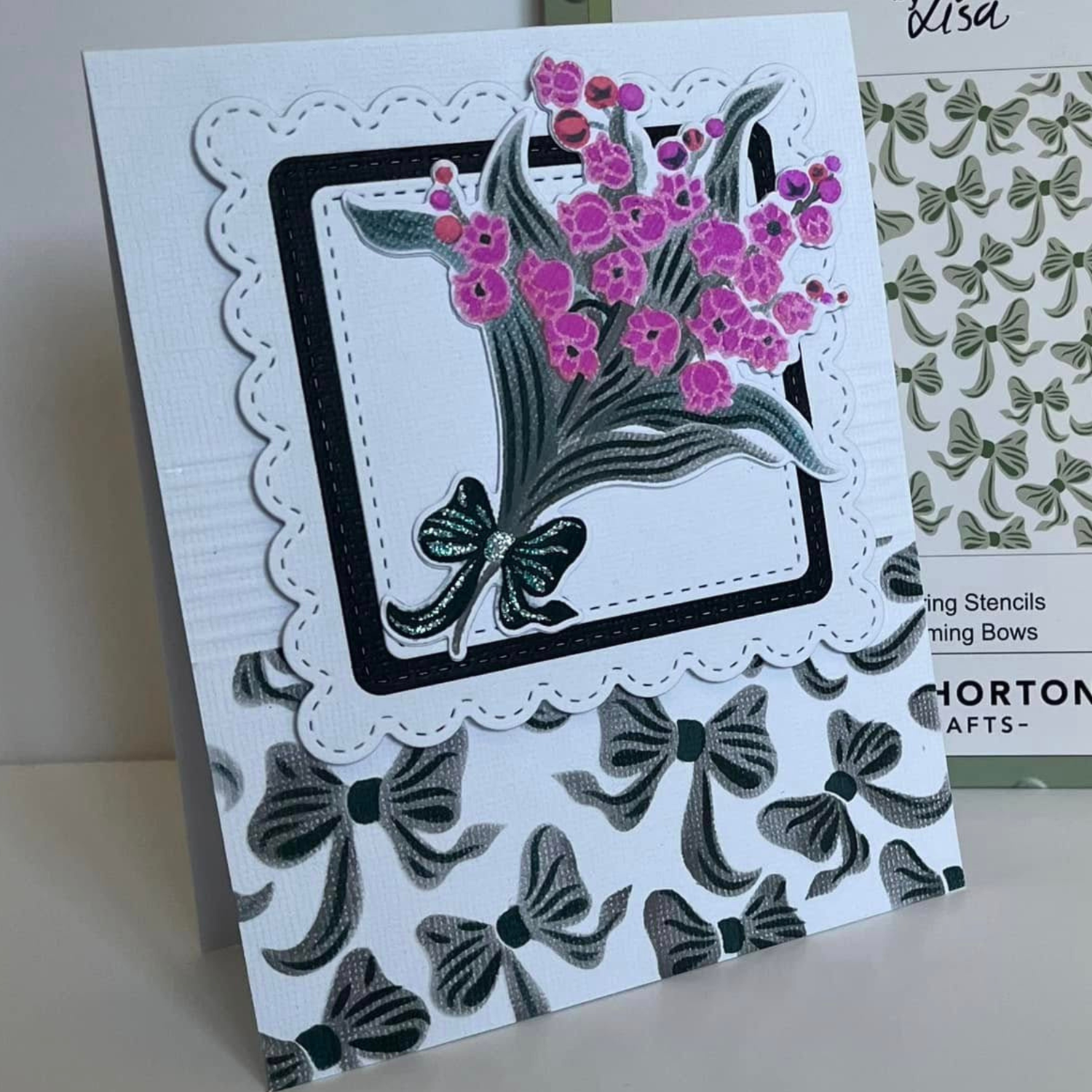Lisa Horton Crafts Blooming Bows 5" x 7" Layering Stencil