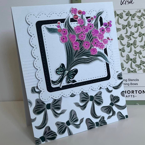 Lisa Horton Crafts Blooming Bows 5" x 7" Layering Stencil