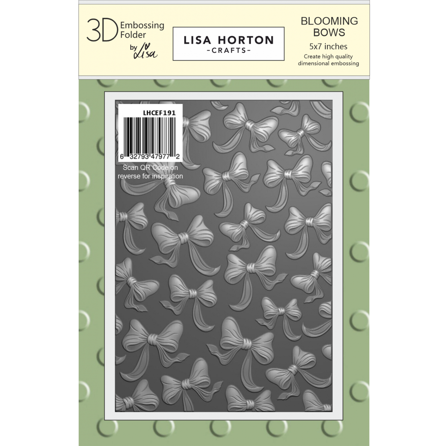 Lisa Horton Crafts Blooming Bows 5" x 7" 3D Embossing Folder