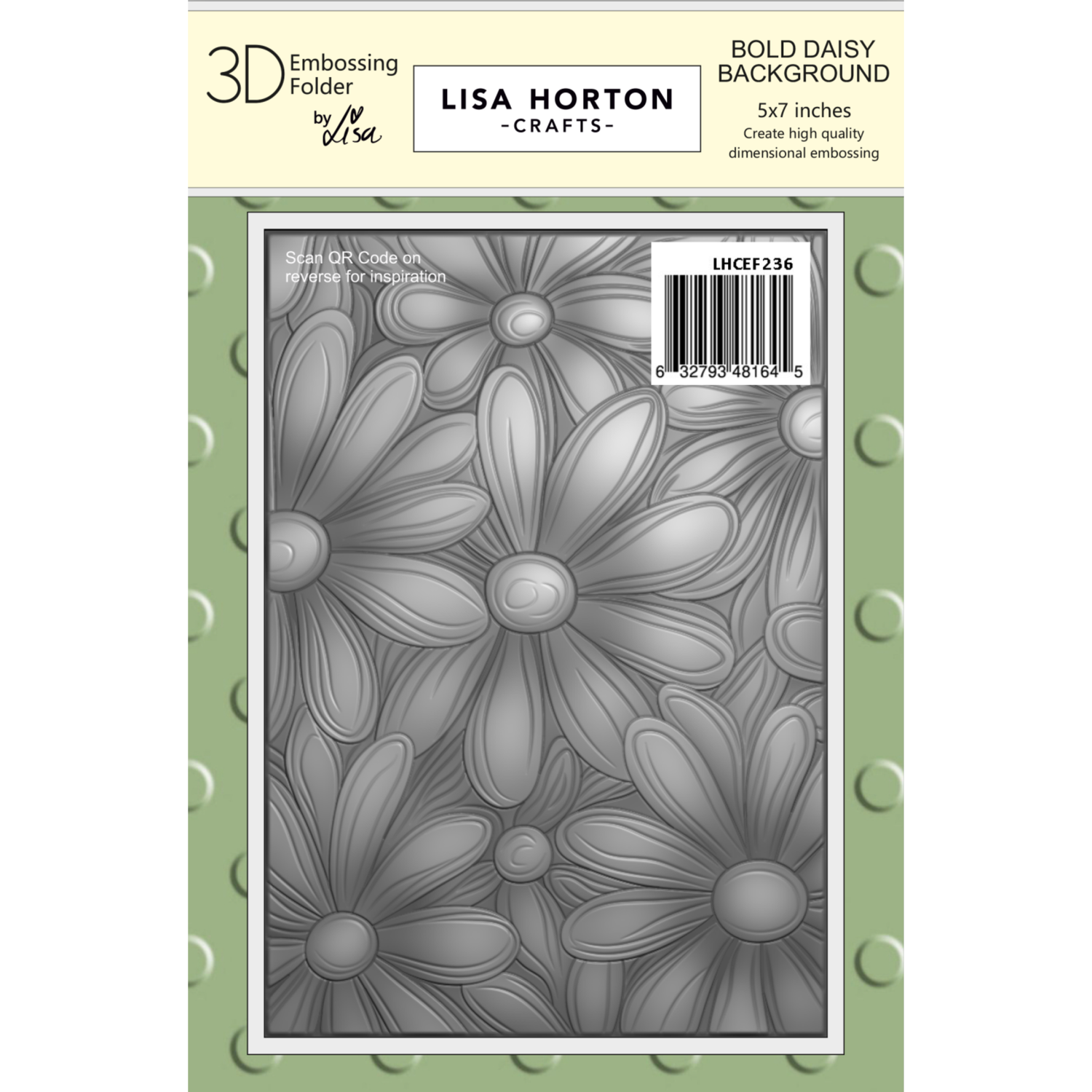Lisa Horton Crafts Bold Daisy Background 5" x 7" Embossing Folder