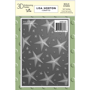 Lisa Horton Crafts Bold Stars 5" x 7" 3D Embossing Folder
