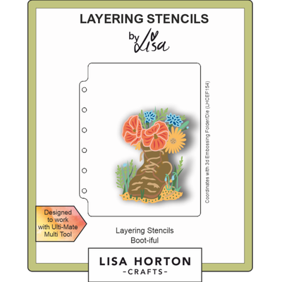 Lisa Horton Crafts Boot-iful A6 Layering Stencils