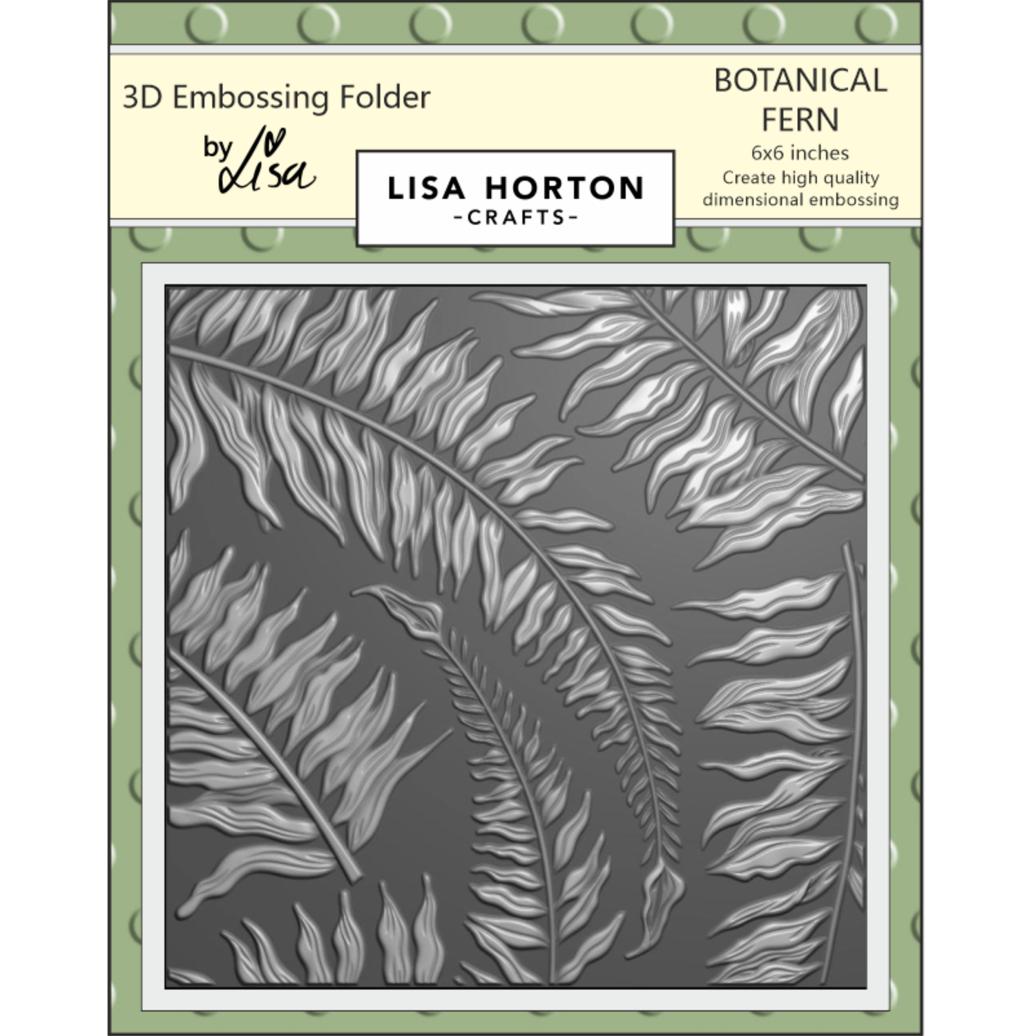 Lisa Horton Crafts Botanical Fern 6" x 6" 3D Embossing Folder