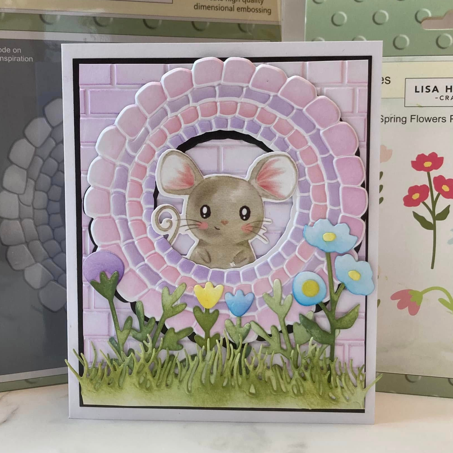 Lisa Horton Crafts Bricked Window 6" x 6" 3D Embossing Folder