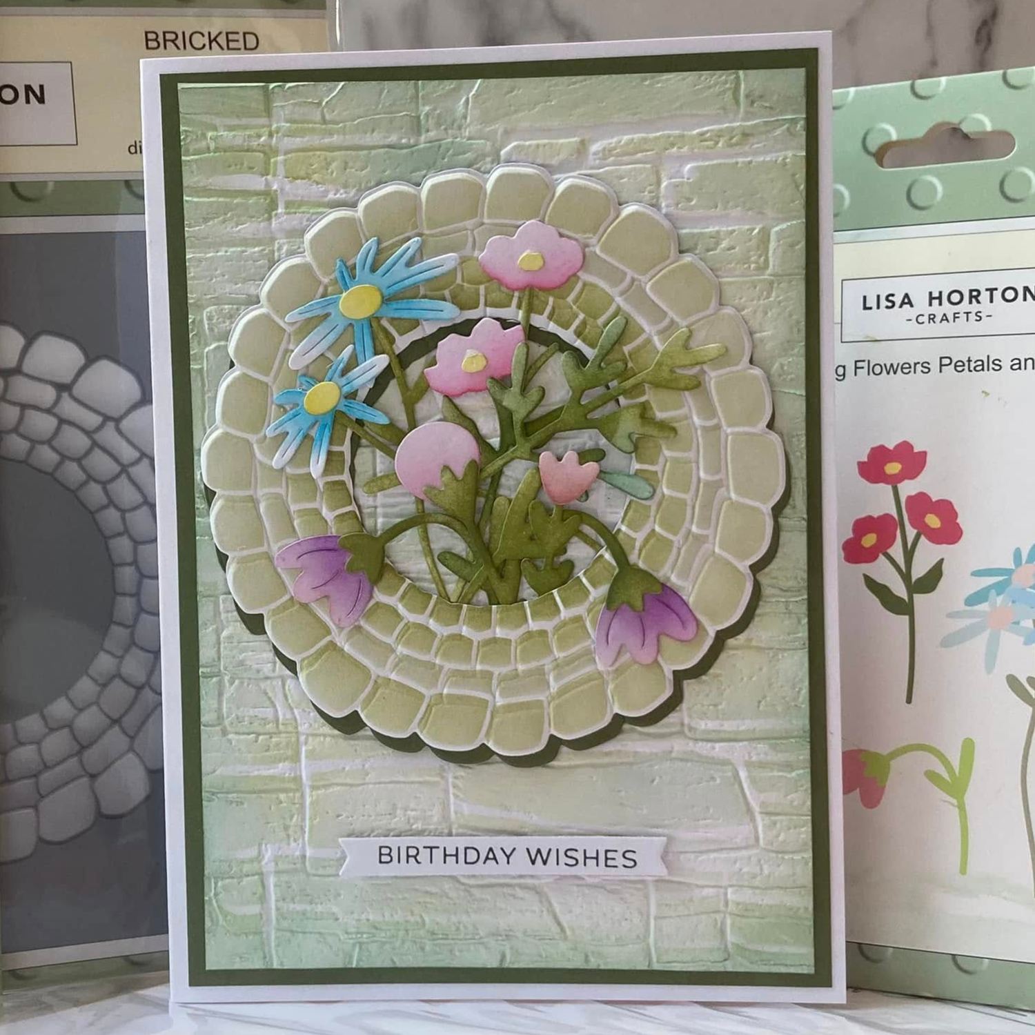 Lisa Horton Crafts Bricked Window 6" x 6" 3D Embossing Folder