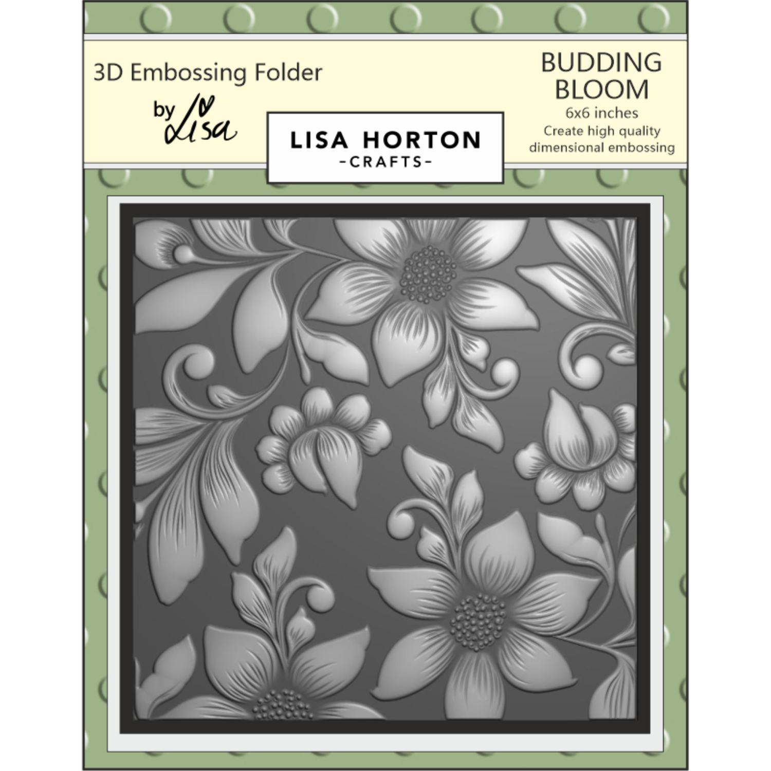 Lisa Horton Crafts Budding Bloom 6" x 6" 3D Embossing Folder