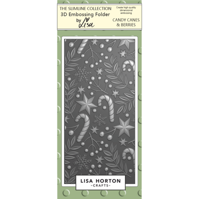 Lisa Horton Crafts Candy Canes and Berries DL 3D Embossing Folder