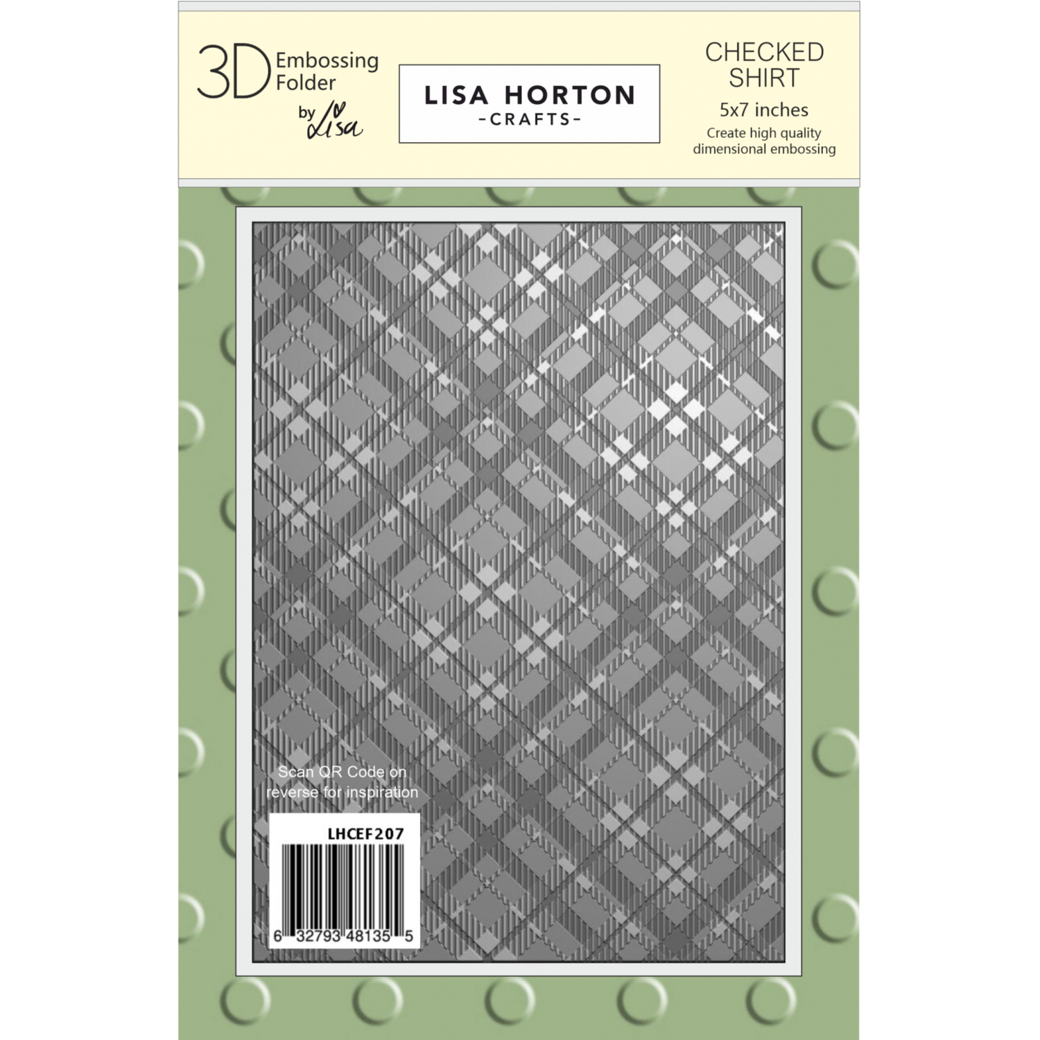 Lisa Horton Crafts Checked Shirt 5" x 7" 3D Embossing Folder