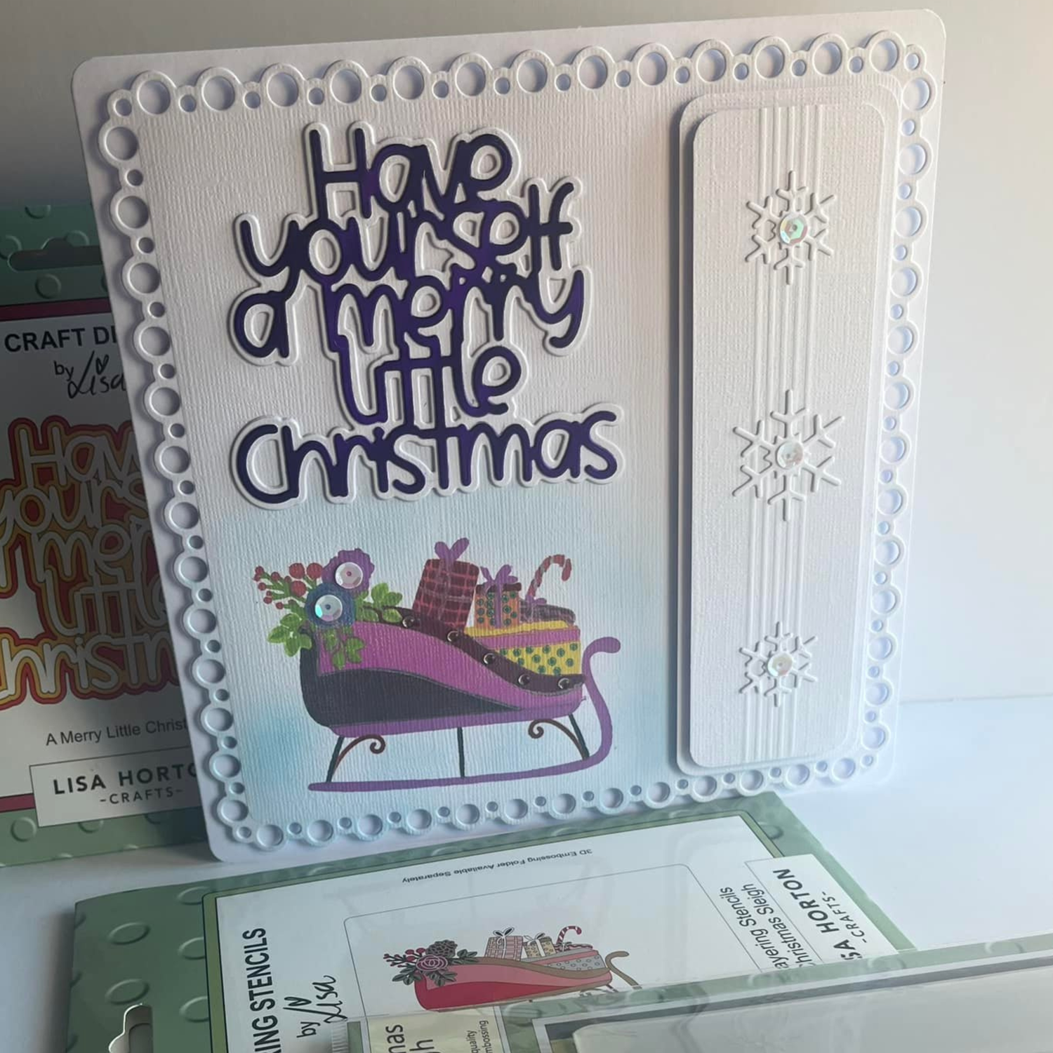 Christmas Sleigh A6 3D Embossing Folder with Die