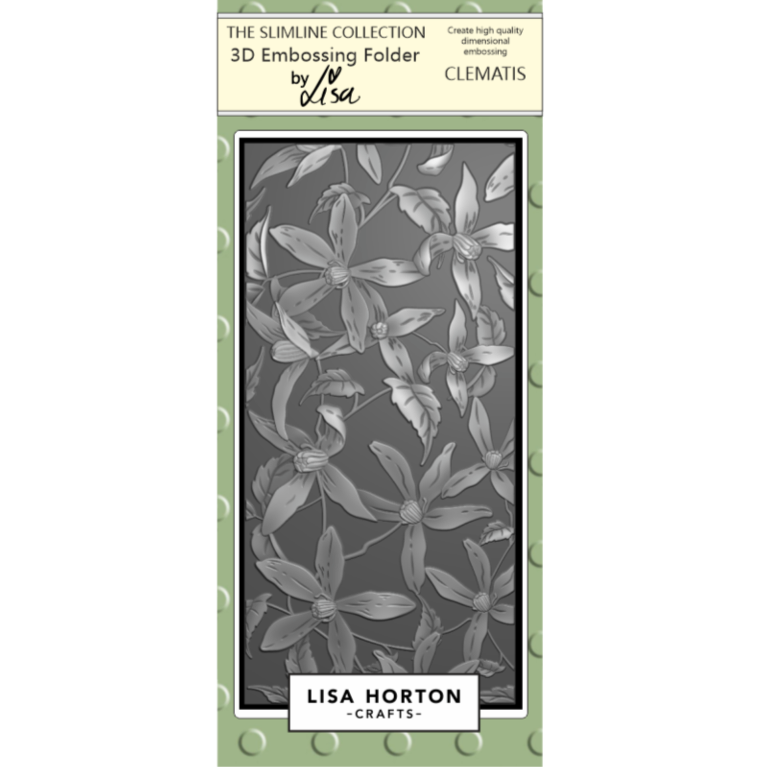 Lisa Horton Crafts Clematis DL 3D Embossing Folder