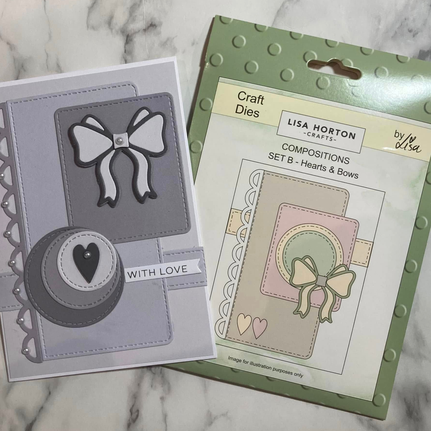 Lisa Horton Crafts Composition Layout Dies - Set B (Hearts and Bows)