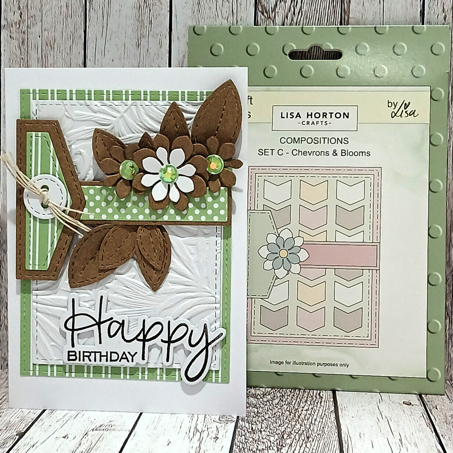 Lisa Horton Crafts Composition Layout Dies - Set C (Chevrons and Blooms)