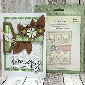 Lisa Horton Crafts Composition Layout Dies - Set C (Chevrons and Blooms)