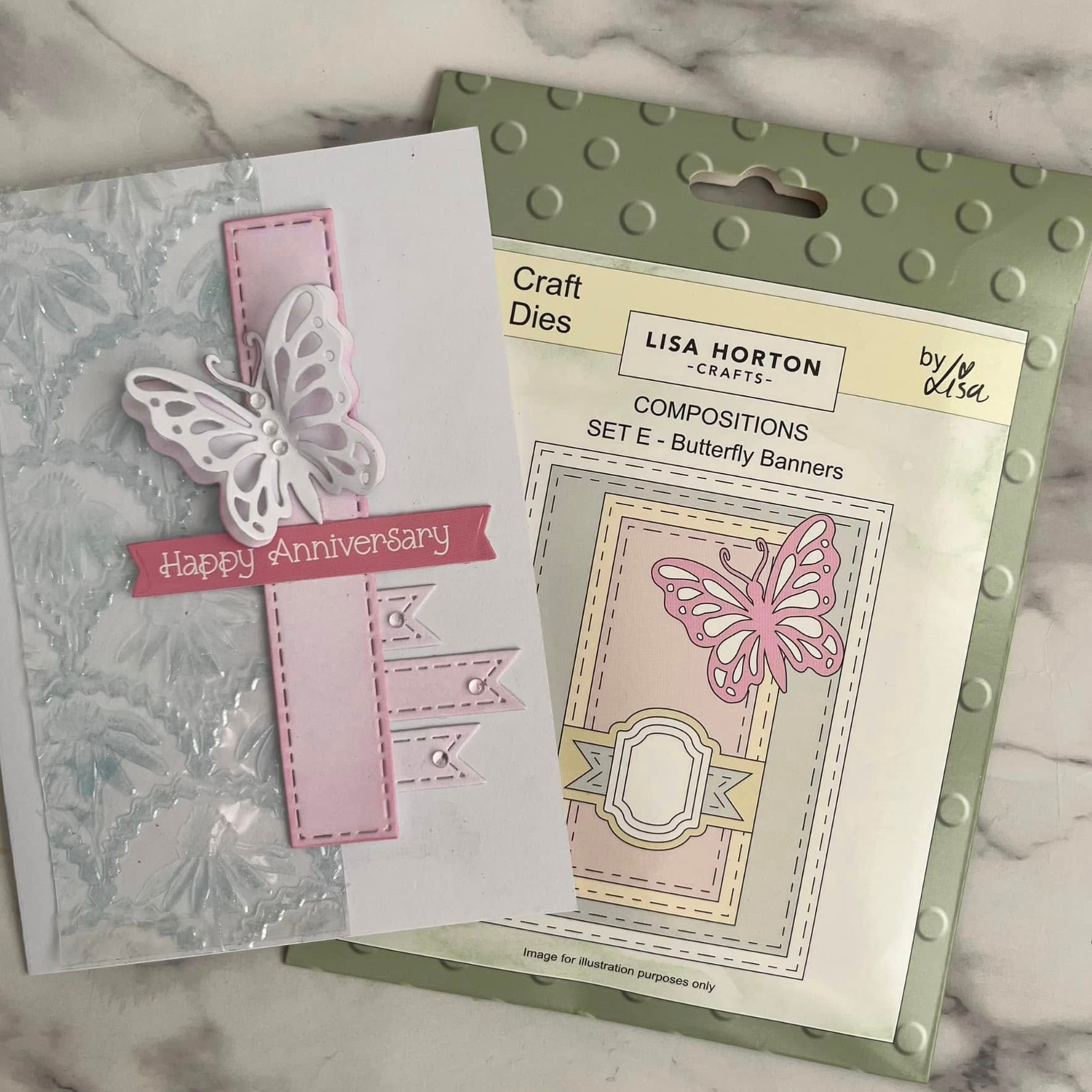 Lisa Horton Crafts Composition Layout Dies - Set E (Butterfly Banners)