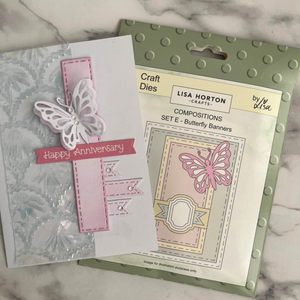 Lisa Horton Crafts Composition Layout Dies - Set E (Butterfly Banners)