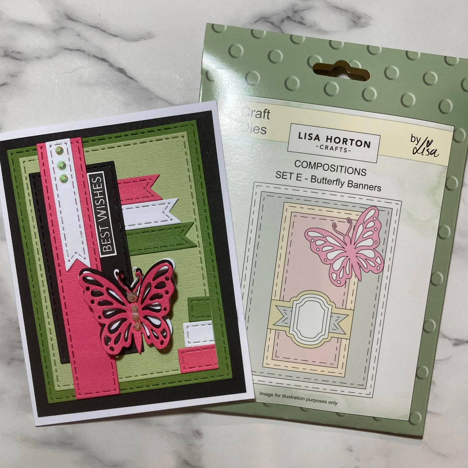 Lisa Horton Crafts Composition Layout Dies - Set E (Butterfly Banners)