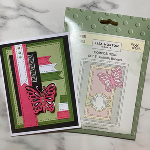 Lisa Horton Crafts Composition Layout Dies - Set E (Butterfly Banners)