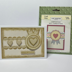 Lisa Horton Crafts Composition Layout Dies - Set F (Scallops and Hearts)