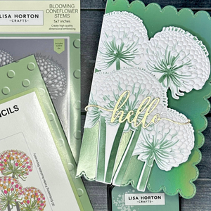 Lisa Horton Crafts Blooming Coneflower Stems 5" x 7" Layering Stencils