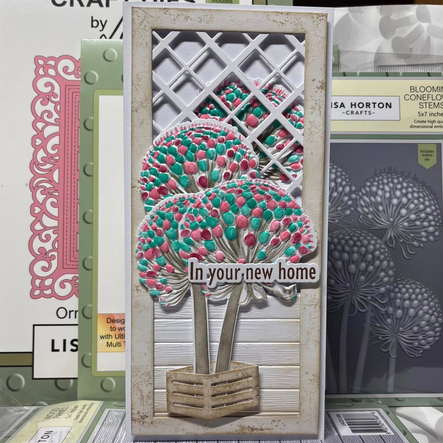 Lisa Horton Crafts Blooming Coneflower Stems 5" x 7" Layering Stencils