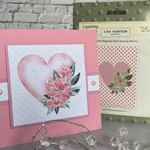 Lisa Horton Crafts Dotty Magnolia Heart Embossing Folder and Layering Stencils