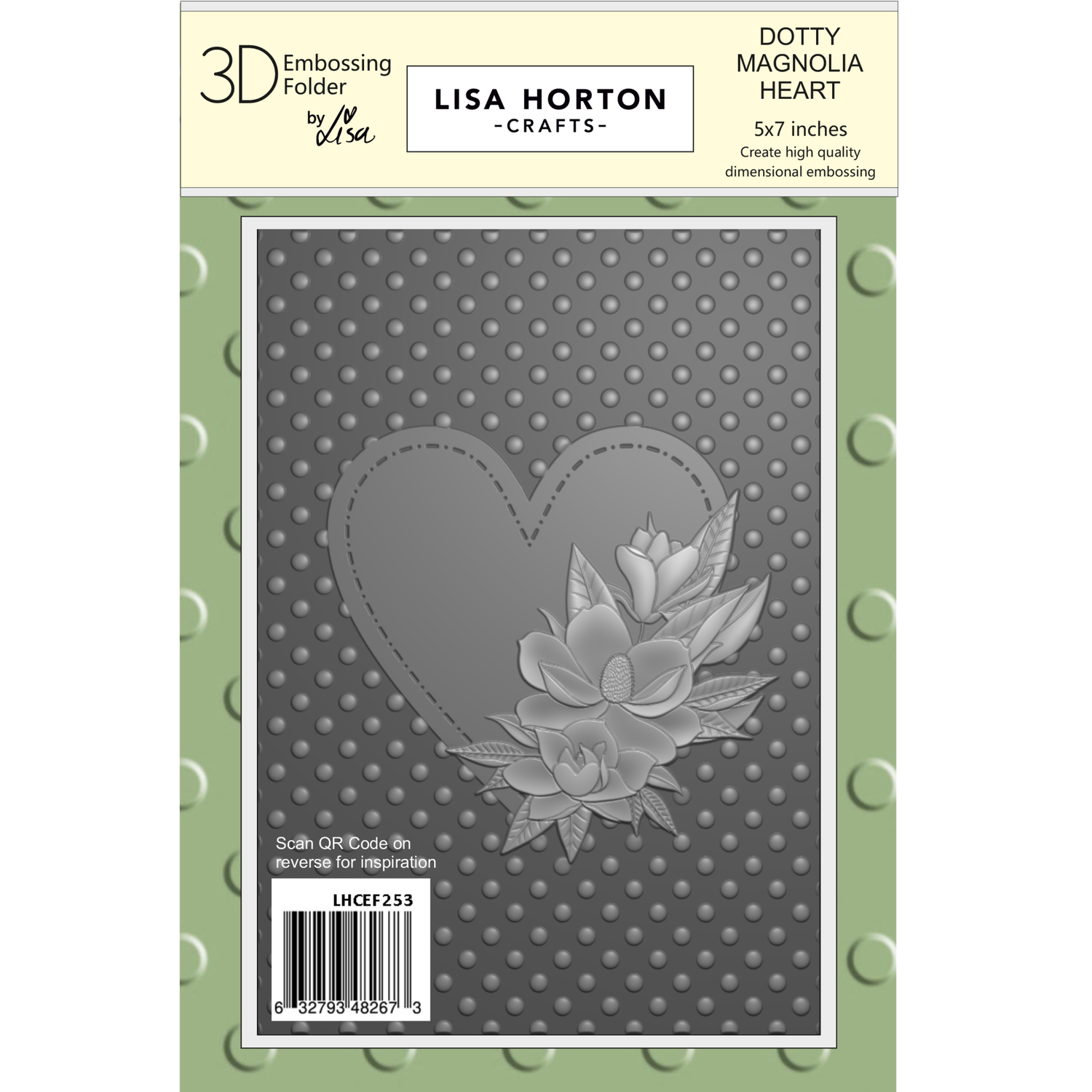 Lisa Horton Crafts Dotty Magnolia Heart Embossing Folder and Layering Stencils