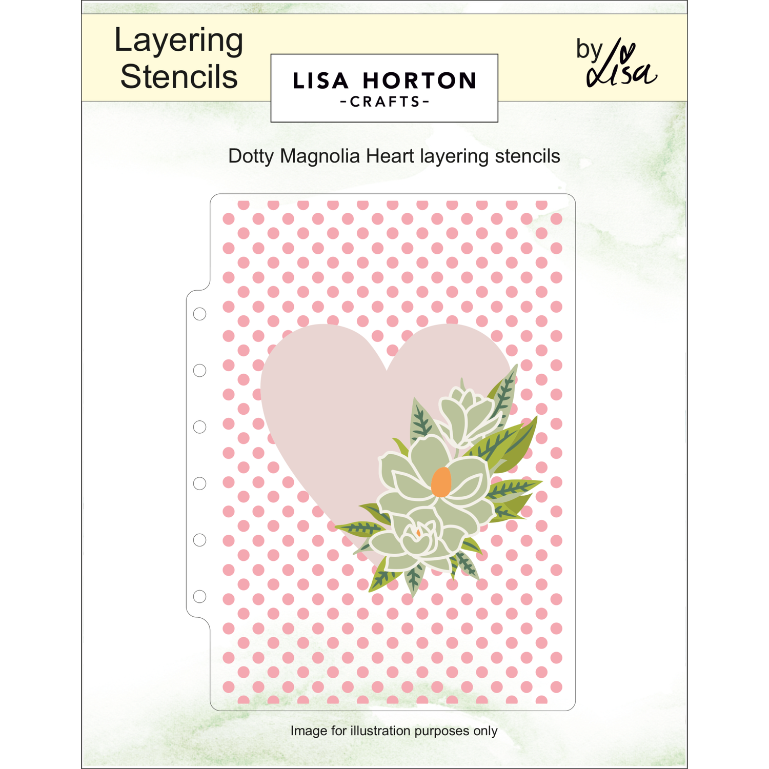 Lisa Horton Crafts Dotty Magnolia Heart Embossing Folder and Layering Stencils