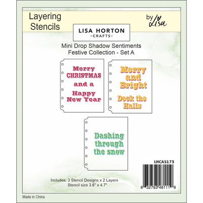 Lisa Horton Crafts Mini Drop Shadow Sentiments - Festive Collection - Set A