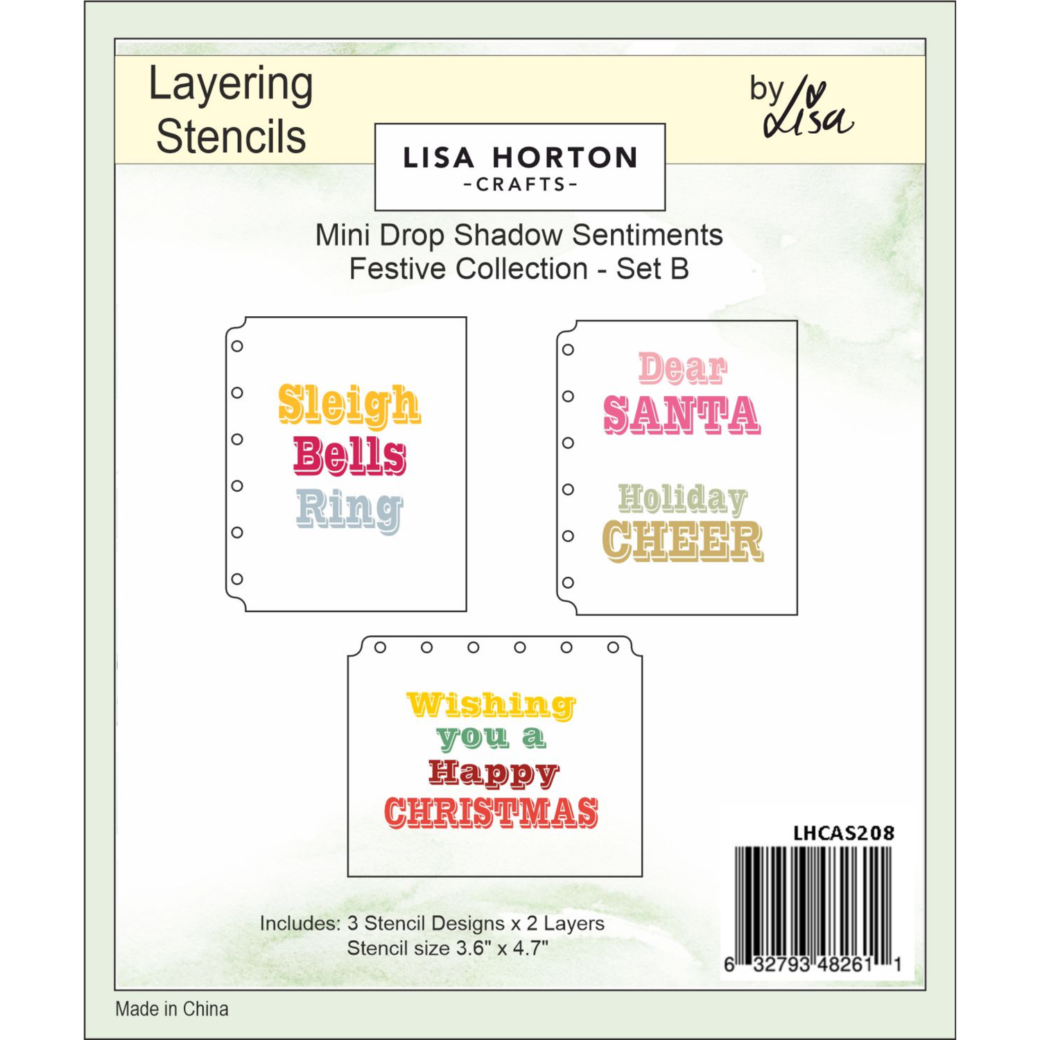 Lisa Horton Crafts Mini Drop Shadow Sentiments - Festive Collection - Set B