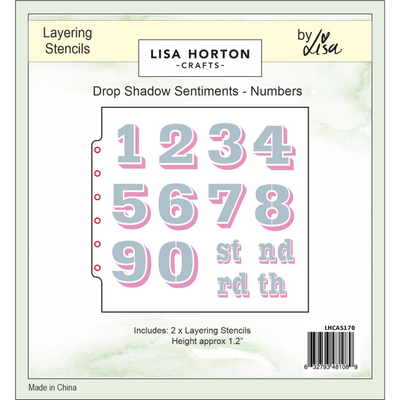Lisa Horton Crafts Drop Shadow Sentiments Stencils - Numbers