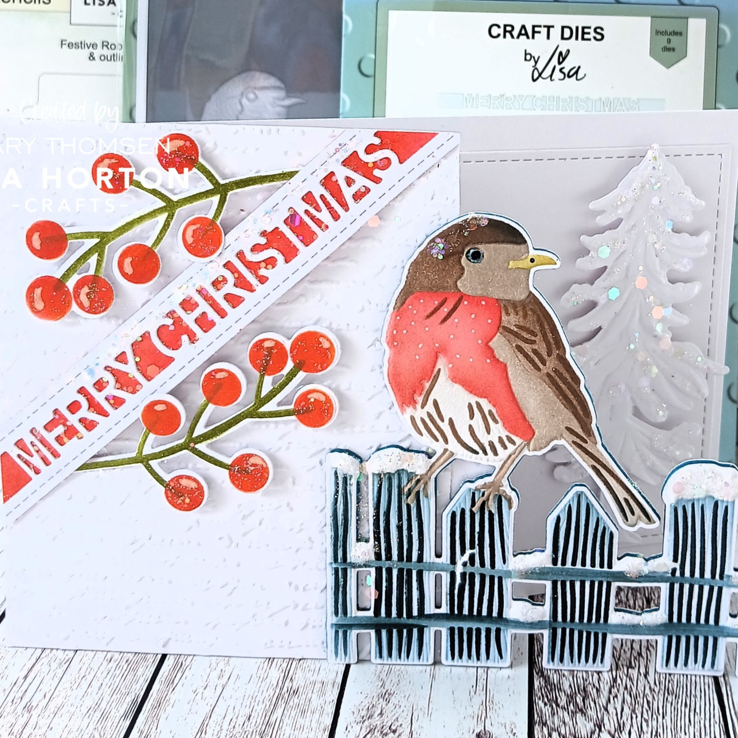 Lisa Horton Crafts Festive Robin A6 Layering Stencils with Die