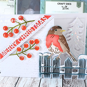 Lisa Horton Crafts Festive Robin A6 Layering Stencils with Die