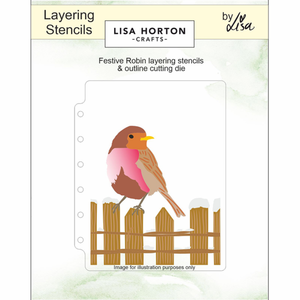 Lisa Horton Crafts Festive Robin A6 Layering Stencils with Die