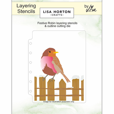 Lisa Horton Crafts Festive Robin A6 Layering Stencils with Die