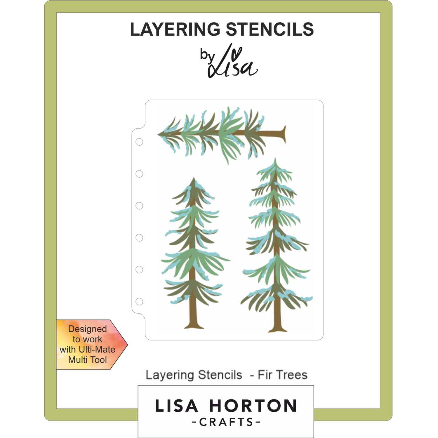Lisa Horton Crafts Fir Trees 5" x 7" Layering Stencils