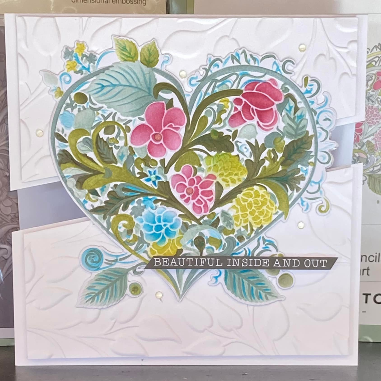 Lisa Horton Crafts Floral Heart 6" x 6" Layering Stencils